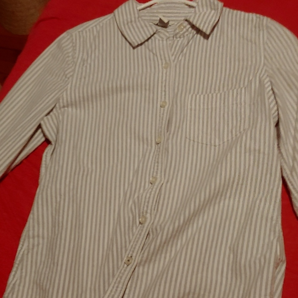 Grey and white button up